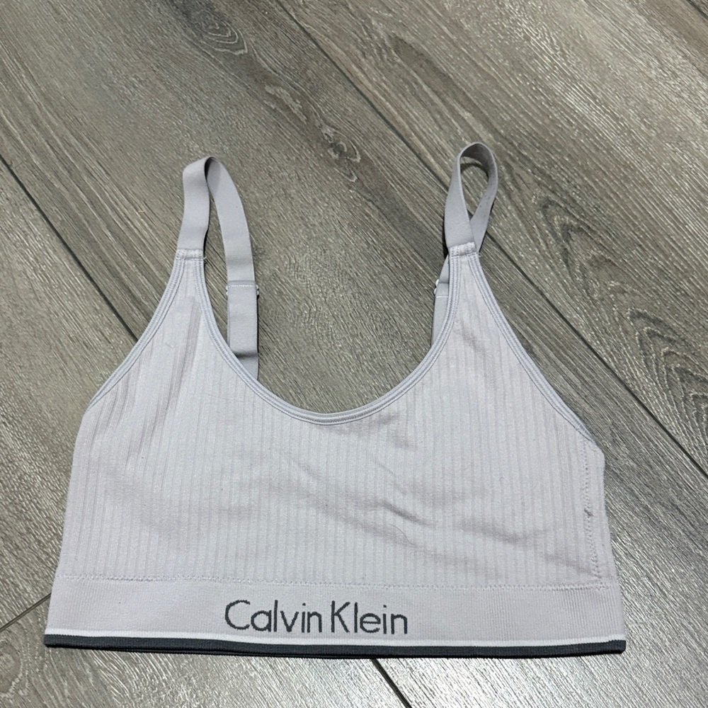 Calvin Klein Gray Ribbed Bralette